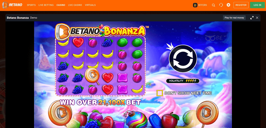 game betano bonanza canada