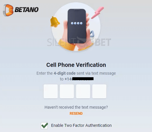 betano phone verification