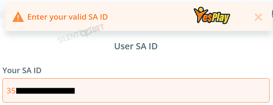 yesplay invalid sa id