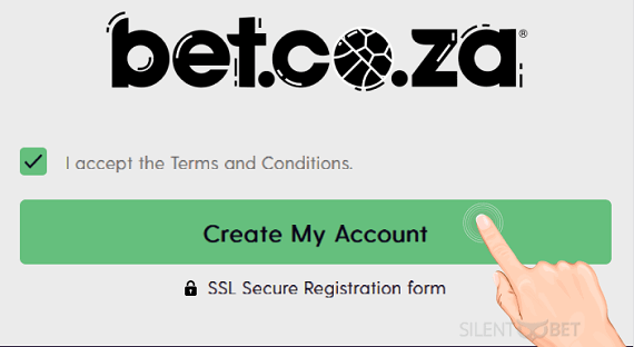 bet.co.za create my account button