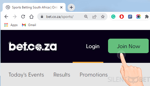 bet co za join now button