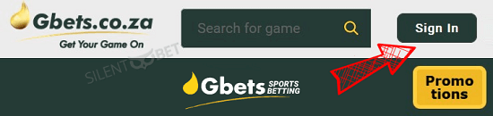 www.gbets.co.za login my account sign in button