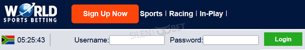 world sports betting log in button