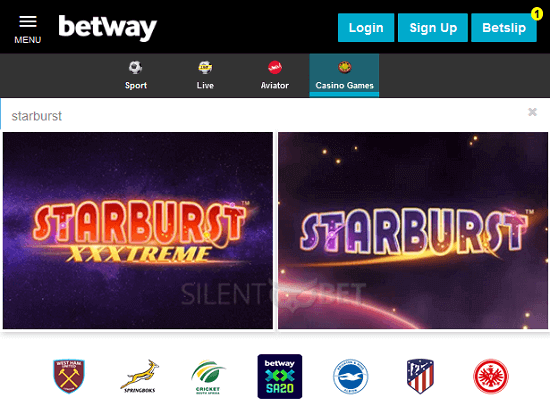 Starburst on Betway