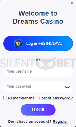 dreams casino login