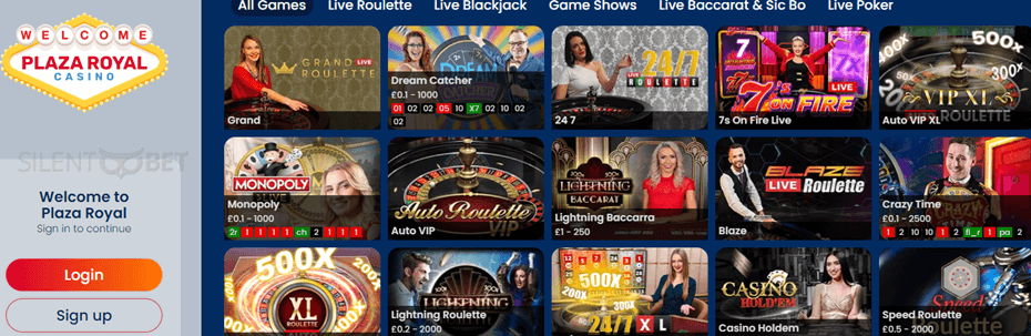 plaza royal casino live dealer