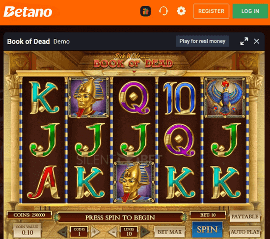 betano book of dead slot