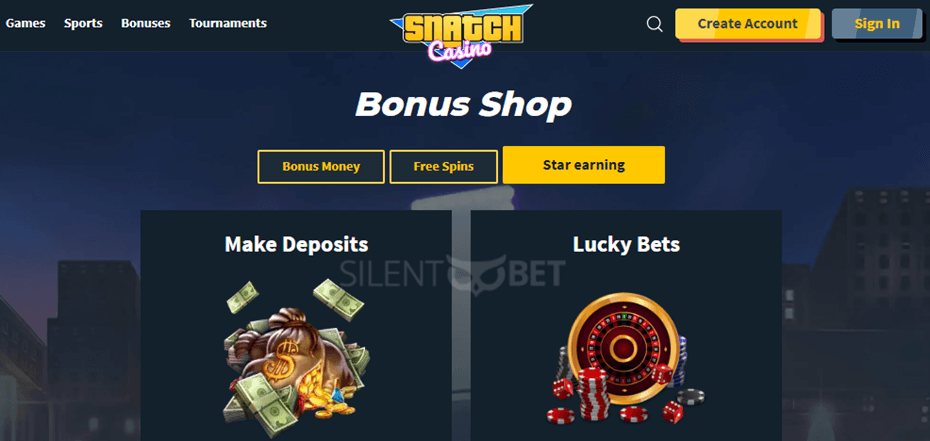 snatch casino bonus shop