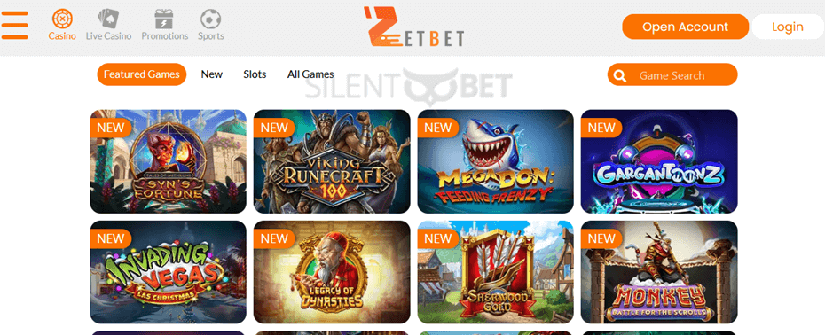 zetbet casino games