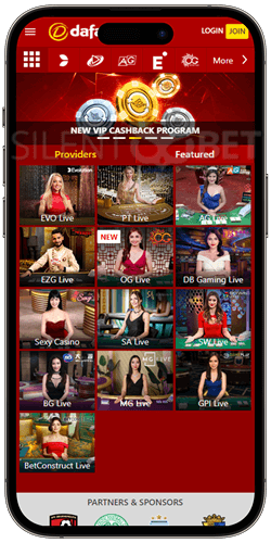 dafabet mobile app live casino