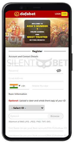 dafabet mobile app register