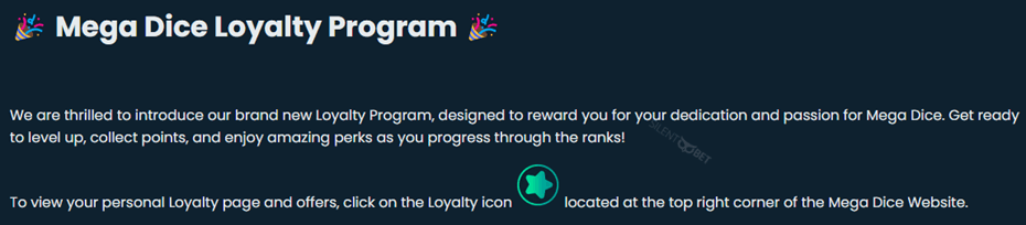 megadice loyalty program