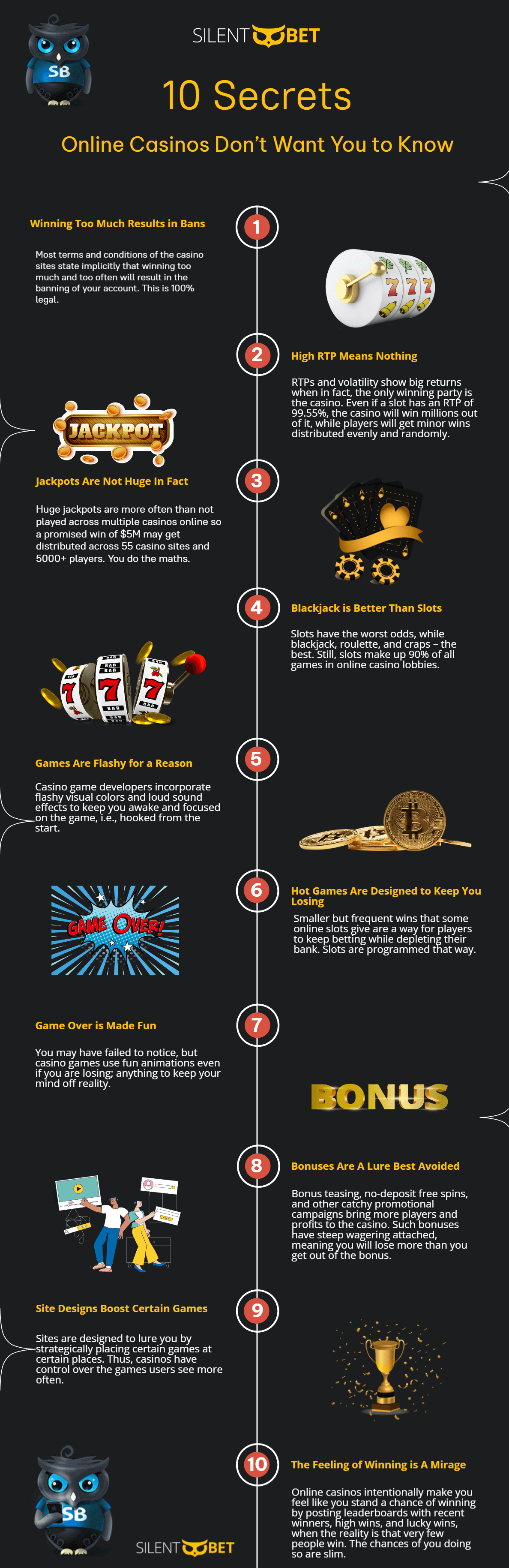 10 secrets online casinos inforgraphic