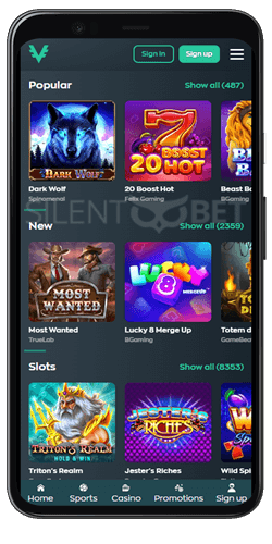 vave casino mobile app