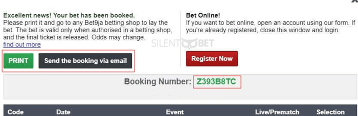 bet9ja booking code