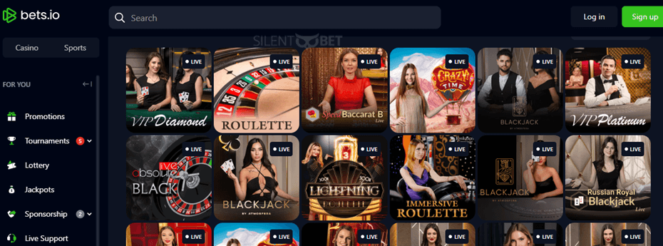 bets io casino live dealer