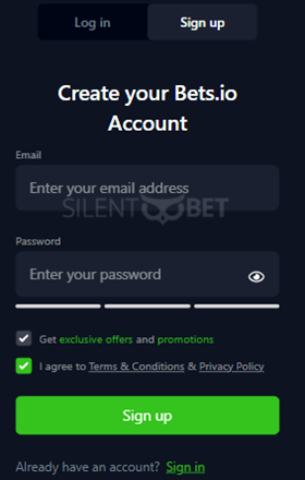 bets io casino register