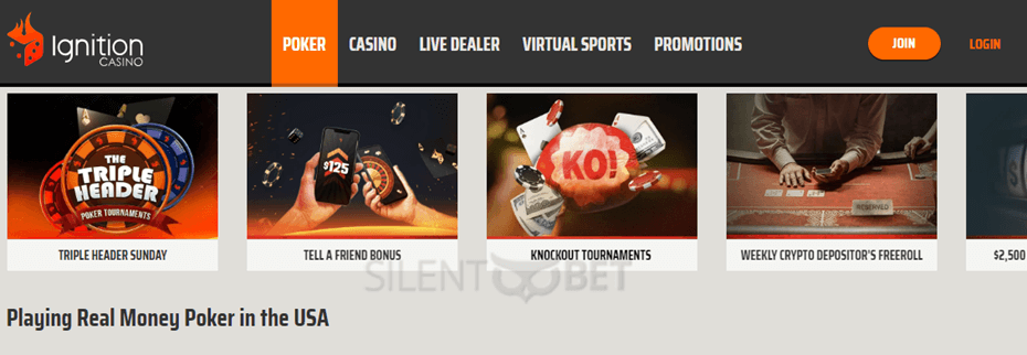 ignition casino poker section