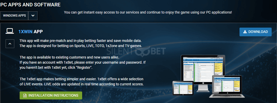 1xbet for pc steps