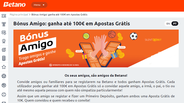 Betano indique um amigo passos