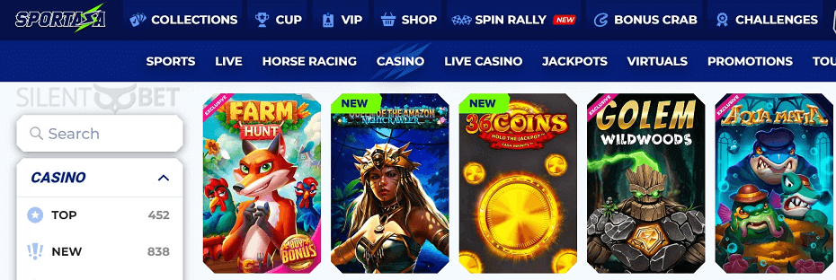 sportaza casino UX