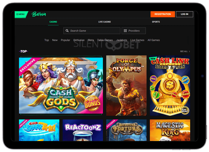 betinia casino mobile version