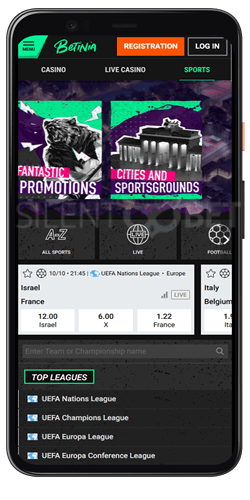 betinia mobile app sportsbook