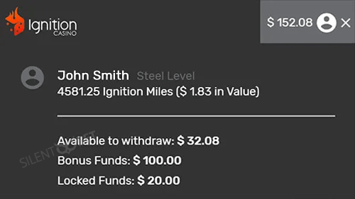 real account locked funds at ignition casino