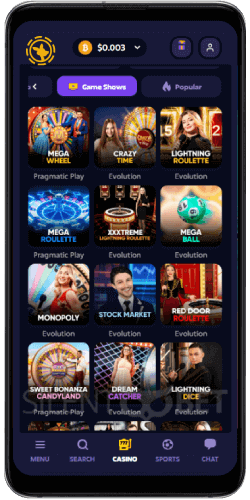 roobet live mobile games