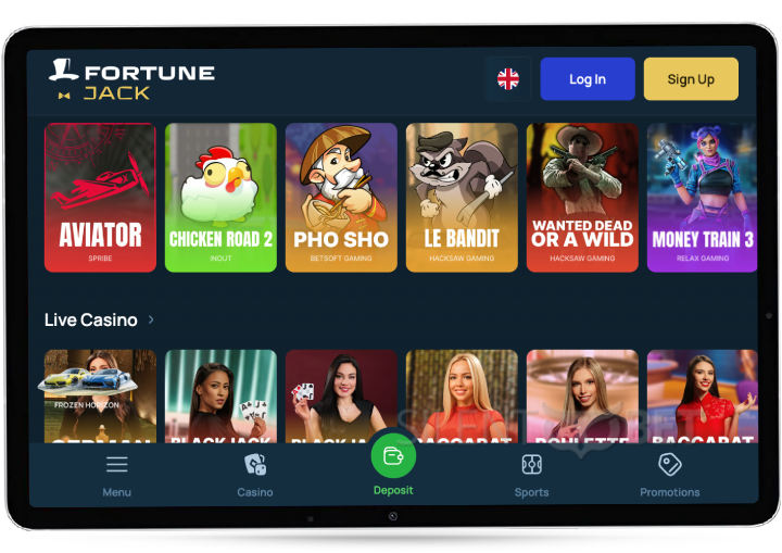 fortunejack mobile site