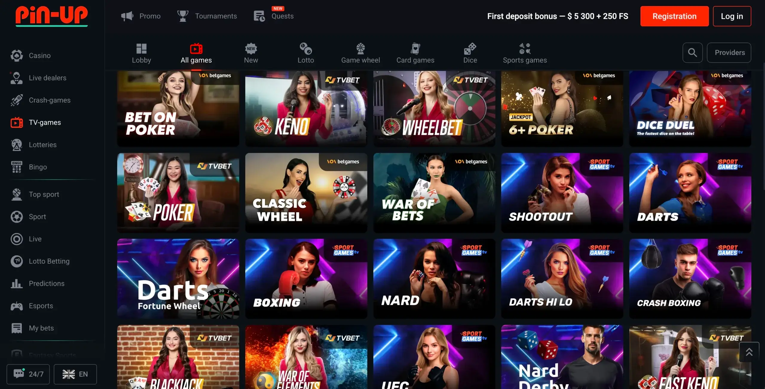 pin up tv games