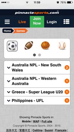 Iphone app and sports list