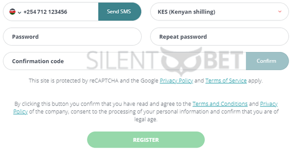 22bet kenya registration form