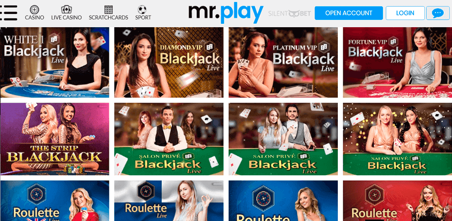 Mr. Play live casino section