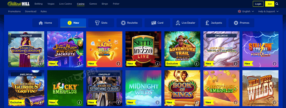 William Hill casino games