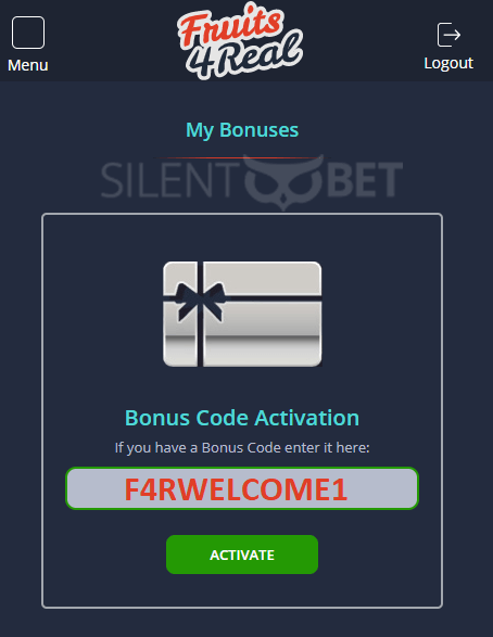Fruits4Real Bonus Code Enter