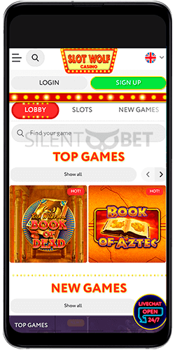 Slot Wolf mobile casino app for Android