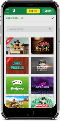 Games in Unibet iOS Casino App