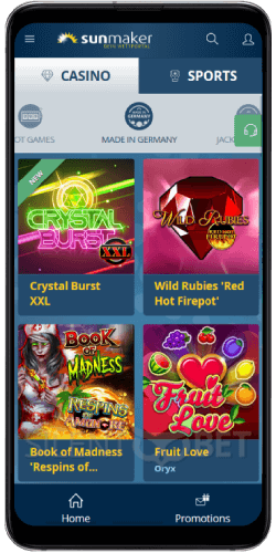 Sunmaker Casino Made in Germany on Android