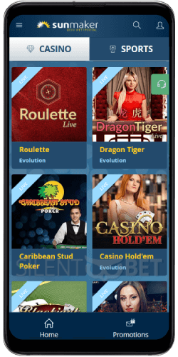 Sunmaker Live Casino App