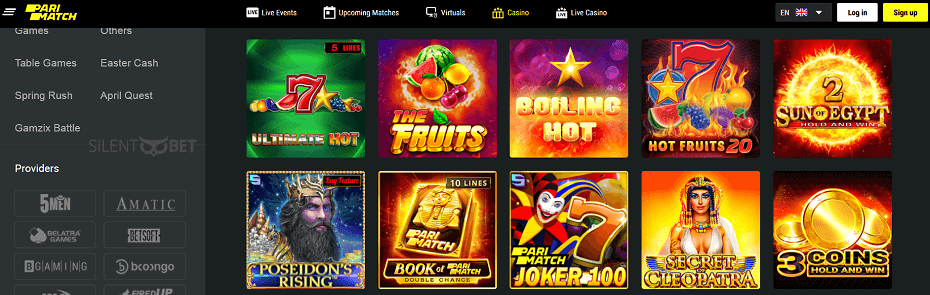 Parimatch India casino games