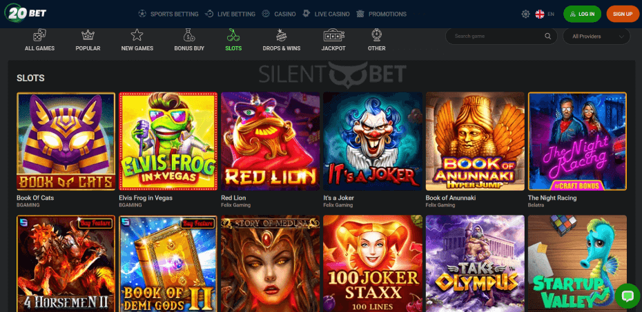 20Bet Casino Website Design