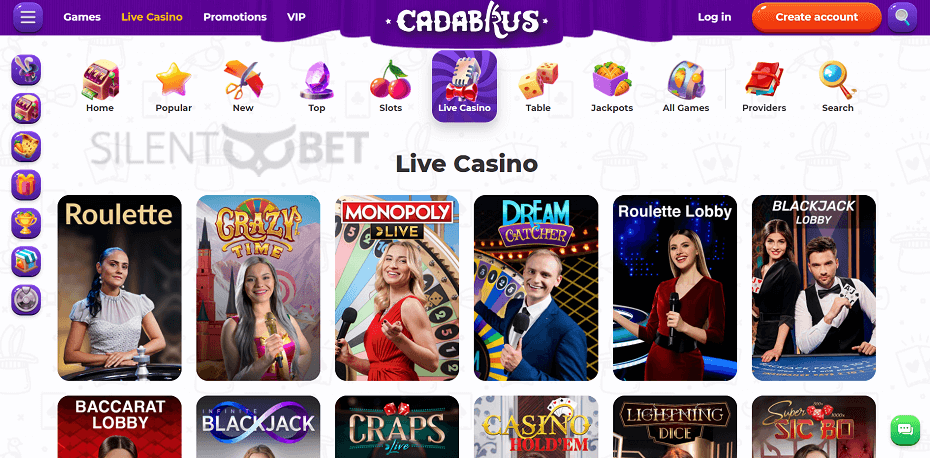 Cadabrus live casino
