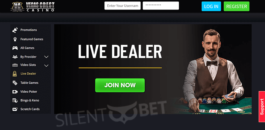 Vegas Crest Casino Live Dealer Games