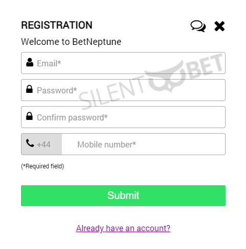 BetNeptune Registration Form