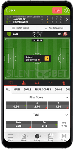 Playa Bets Football InPlay on Android