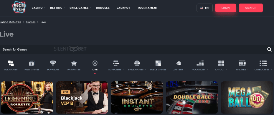 RichPrize Casino Live Games