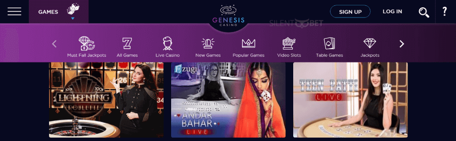 Genesis Casino India Live Games