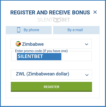 1xbet Zimbabwe promo code enter