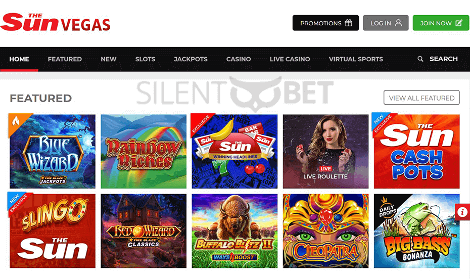 The Sun Vegas Casino Website Deisgn